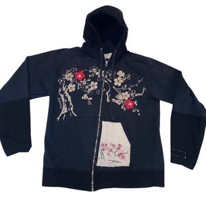 y2k zip up patchwork hoodie